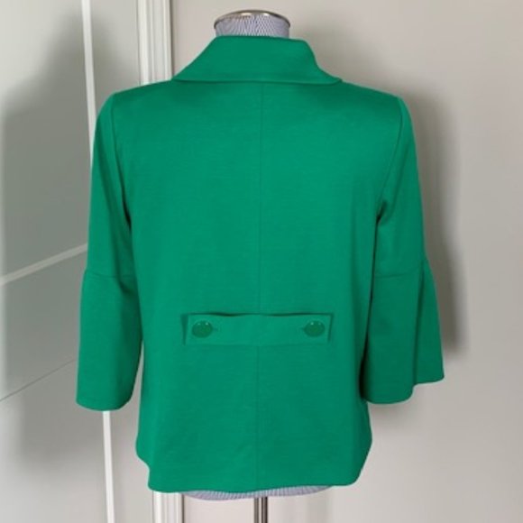 Kelly Green Jacket with Fluted Sleeves - Size 8 - Picture 3 of 4